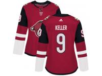 Women's Adidas Clayton Keller Authentic Burgundy Red Home NHL Jersey Arizona Coyotes #9