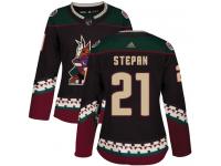 Women's Adidas Derek Stepan Authentic Black Alternate NHL Jersey Arizona Coyotes #21