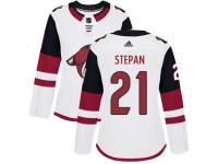 Women's Adidas Derek Stepan Authentic White Away NHL Jersey Arizona Coyotes #21