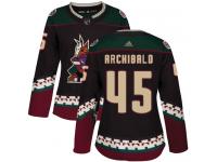 Women's Adidas Josh Archibald Authentic Black Alternate NHL Jersey Arizona Coyotes #45