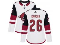 Women's Adidas Marcus Kruger Authentic White Away NHL Jersey Arizona Coyotes #26