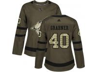 Women's Adidas Michael Grabner Authentic Green NHL Jersey Arizona Coyotes #40 Salute to Service