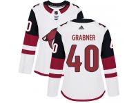 Women's Adidas Michael Grabner Authentic White Away NHL Jersey Arizona Coyotes #40