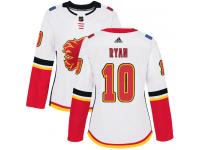 Women's Adidas NHL Calgary Flames #10 Derek Ryan Authentic Away Jersey White Adidas