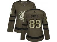 Women's Adidas NHL Calgary Flames #89 Alan Quine Authentic Jersey Green Salute to Service Adidas