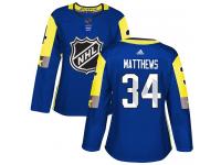 Women's Adidas NHL Toronto Maple Leafs #34 Auston Matthews Authentic Jersey Royal Blue 2018 All-Star Atlantic Division Adidas