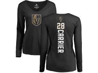 Women's Adidas NHL Vegas Golden Knights #28 William Carrier Backer Slim Fit Black Long Sleeve T-Shirt Adidas