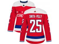 Women's Adidas NHL Washington Capitals #25 Devante Smith-Pelly Authentic Alternate Jersey Red Adidas