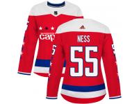 Women's Adidas NHL Washington Capitals #55 Aaron Ness Authentic Alternate Jersey Red Adidas