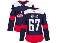Women's Adidas NHL Washington Capitals #67 Riley Sutter Authentic Jersey Navy Blue 2018 Stadium Series Adidas
