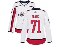 Women's Adidas NHL Washington Capitals #71 Kody Clark Authentic Away Jersey White Adidas