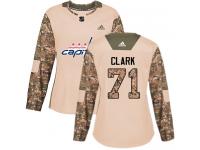 Women's Adidas NHL Washington Capitals #71 Kody Clark Authentic Jersey Camo Veterans Day Practice Adidas