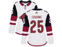 Women's Adidas Nick Cousins Authentic White Away NHL Jersey Arizona Coyotes #25