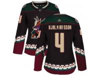 Women's Adidas Niklas Hjalmarsson Authentic Black Alternate NHL Jersey Arizona Coyotes #4