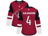 Women's Adidas Niklas Hjalmarsson Authentic Burgundy Red Home NHL Jersey Arizona Coyotes #4