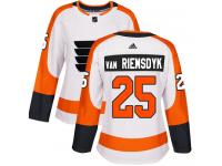 Women's Adidas Philadelphia Flyers #25 James Van Riemsdyk White Away Authentic NHL Jersey