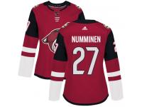 Women's Adidas Teppo Numminen Authentic Burgundy Red Home NHL Jersey Arizona Coyotes #27