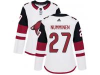 Women's Adidas Teppo Numminen Authentic White Away NHL Jersey Arizona Coyotes #27