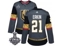 Women's Adidas Vegas Golden Knights #21 Cody Eakin Gray Home Authentic 2018 Stanley Cup Final NHL Jersey