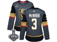 Women's Adidas Vegas Golden Knights #3 Brayden McNabb Gray Home Authentic 2018 Stanley Cup Final NHL Jersey