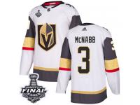 Women's Adidas Vegas Golden Knights #3 Brayden McNabb White Away Authentic 2018 Stanley Cup Final NHL Jersey