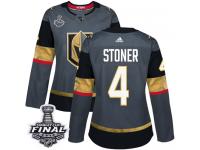 Women's Adidas Vegas Golden Knights #4 Clayton Stoner Gray Home Authentic 2018 Stanley Cup Final NHL Jersey