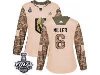 Women's Adidas Vegas Golden Knights #6 Colin Miller Camo Authentic Veterans Day Practice 2018 Stanley Cup Final NHL Jersey