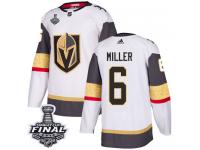 Women's Adidas Vegas Golden Knights #6 Colin Miller White Away Authentic 2018 Stanley Cup Final NHL Jersey