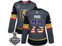 Women's Adidas Vegas Golden Knights #73 Brandon Pirri Gray Authentic USA Flag Fashion 2018 Stanley Cup Final NHL Jersey