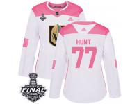 Women's Adidas Vegas Golden Knights #77 Brad Hunt White Pink Authentic Fashion 2018 Stanley Cup Final NHL Jersey