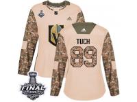 Women's Adidas Vegas Golden Knights #89 Alex Tuch Camo Authentic Veterans Day Practice 2018 Stanley Cup Final NHL Jersey