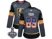 Women's Adidas Vegas Golden Knights #89 Alex Tuch Gray Authentic USA Flag Fashion 2018 Stanley Cup Final NHL Jersey