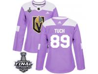 Women's Adidas Vegas Golden Knights #89 Alex Tuch Purple Authentic Fights Cancer Practice 2018 Stanley Cup Final NHL Jersey