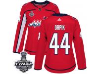 Women's Adidas Washington Capitals #44 Brooks Orpik Red Home Authentic 2018 Stanley Cup Final NHL Jersey