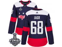 Women's Adidas Washington Capitals #68 Jaromir Jagr Navy Blue Authentic 2018 Stadium Series 2018 Stanley Cup Final NHL Jersey