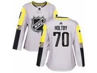 Women's Adidas Washington Capitals #70 Braden Holtby Authentic Gray 2018 All-Star Metro Division NHL Jersey