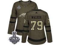 Women's Adidas Washington Capitals #79 Nathan Walker Green Authentic Salute to Service 2018 Stanley Cup Final NHL Jersey