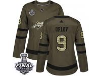 Women's Adidas Washington Capitals #9 Dmitry Orlov Green Authentic Salute to Service 2018 Stanley Cup Final NHL Jersey
