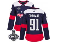 Women's Adidas Washington Capitals #91 Tyler Graovac Navy Blue Authentic 2018 Stadium Series 2018 Stanley Cup Final NHL Jersey