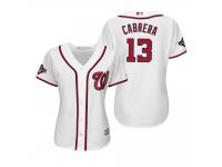 Women's Asdrubal Cabrera Washington Nationals White 2019 World Series Champions Cool Base Jersey