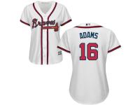 Women's Atlanta Braves #16 Lane Adams Majestic White Home Cool Base Jersey