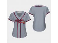 Women's Atlanta Braves Gray Majestic Road 2019 Cool Base Jersey