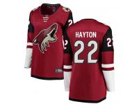 Women's Barrett Hayton Breakaway Burgundy Red Home NHL Jersey Arizona Coyotes #22