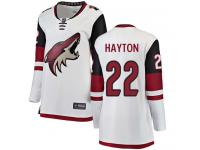 Women's Barrett Hayton Breakaway White Away NHL Jersey Arizona Coyotes #22