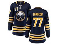 Women's Buffalo Sabres #77 Pierre Turgeon Fanatics Branded Navy Blue Home Breakaway NHL Jersey