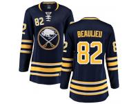 Women's Buffalo Sabres #82 Nathan Beaulieu Fanatics Branded Navy Blue Home Breakaway NHL Jersey