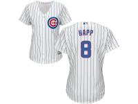 Women's Chicago Cubs #8 Ian Happ Majestic White Home Cool Base Jersey