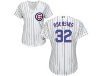 Women's Chicago Cubs Majestic White Home Cool Base #32 Brian Duensing Jersey