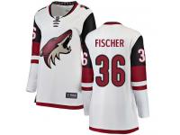 Women's Christian Fischer Breakaway White Away NHL Jersey Arizona Coyotes #36