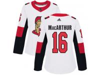 Women's Clarke MacArthur Authentic White Reebok Jersey NHL Ottawa Senators #16 Away